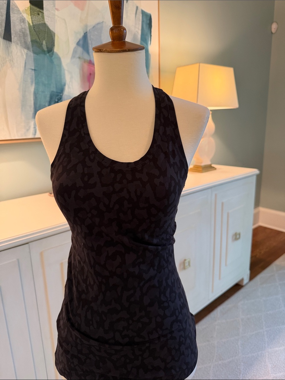 Lululemon Black Animal-Print Racerback Tank Top